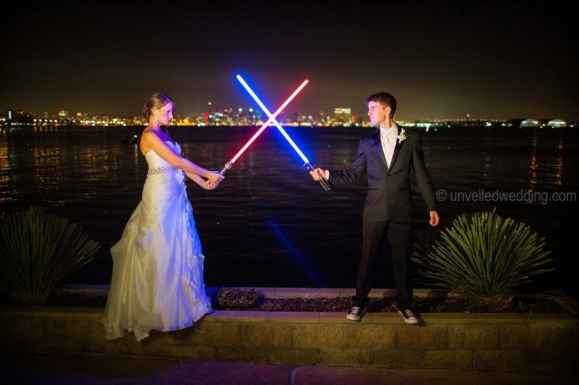 En el lado positivo: cómo fue la boda al estilo de "Star Wars"