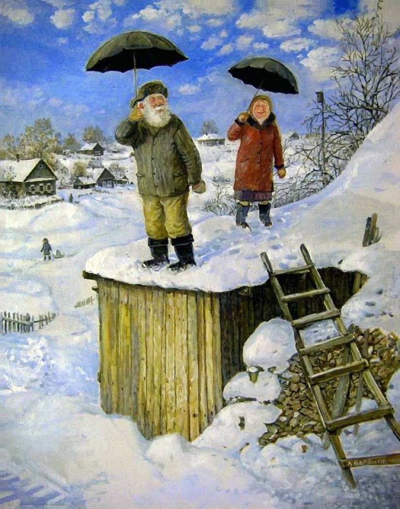 En invierno, especialmente quiero volar artist artista Leonid Baranov