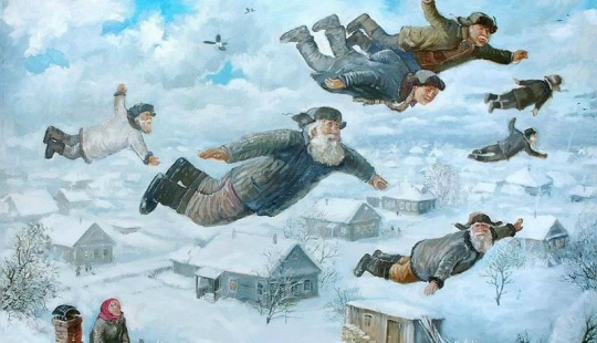 En invierno, especialmente quiero volar artist artista Leonid Baranov