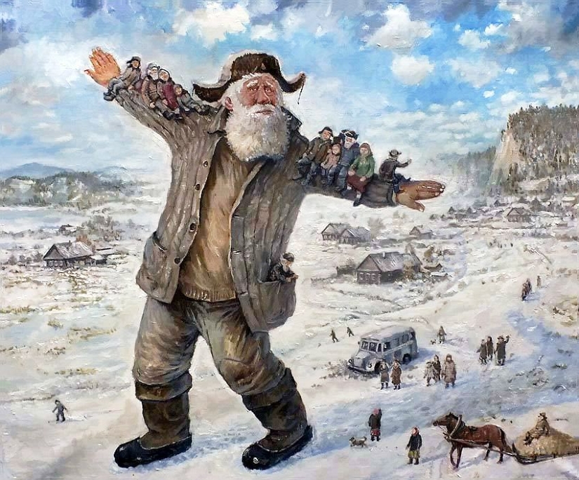 En invierno, quiero volar especialmente... Artista de los Urales Leonid Baranov