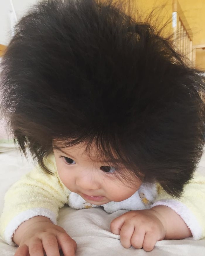 Esta niña tiene solo seis meses, pero su cabello es increíble.