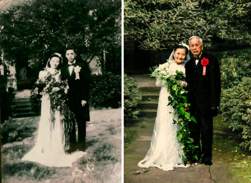 Eternal love: married couples reshoot their old photos after many years