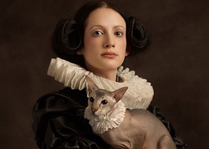 Exquisitos retratos fotográficos de mujeres hermosas hechos en el espíritu de la pintura flamenca
