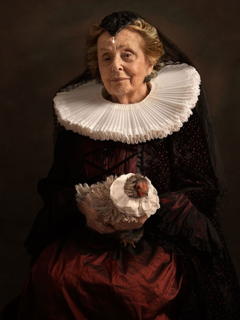 Exquisitos retratos fotográficos de mujeres hermosas hechos en el espíritu de la pintura flamenca