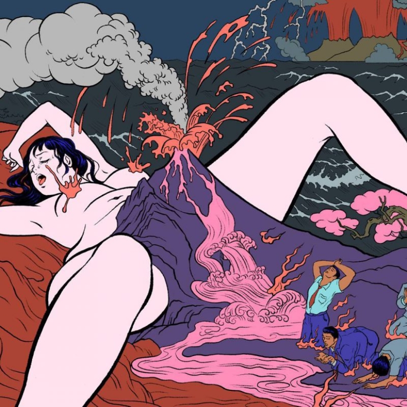 Extraño erótica anime de artista Taiwanés Lin Pigo