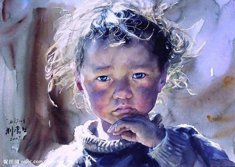 Fabulous Tibet in realistic watercolors by Liu Yunshen