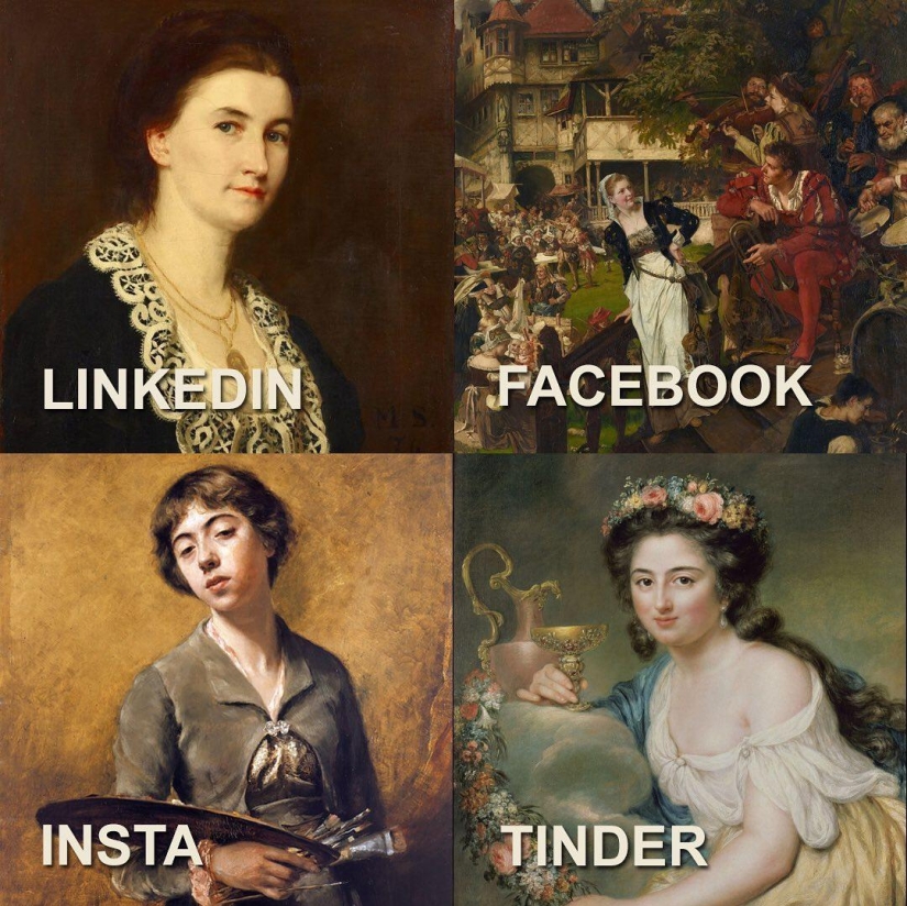 Facebook Instagram and Tinder: How people look on different social networks: everyone compares their photos on LinkedIn, Facebook, Instagram and Tinder
