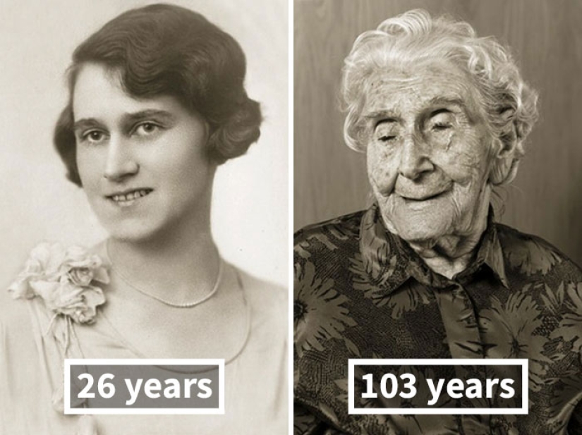 "Faces of the Century": centenarians in their youth and now