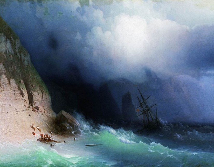 Fantastic luminous waves from a Russian marine artist of the XIX century
