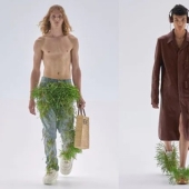 Fashion brand Loewe presented clothes covered with moss and grass