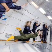 Fashion is above the laws of nature: a Japanese woman held an amazing photo shoot in zero gravity