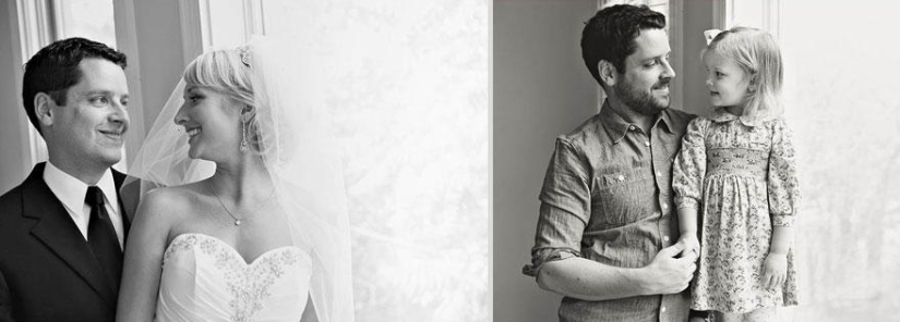 Father and daughter recreated wedding photos to say goodbye to wife and mother