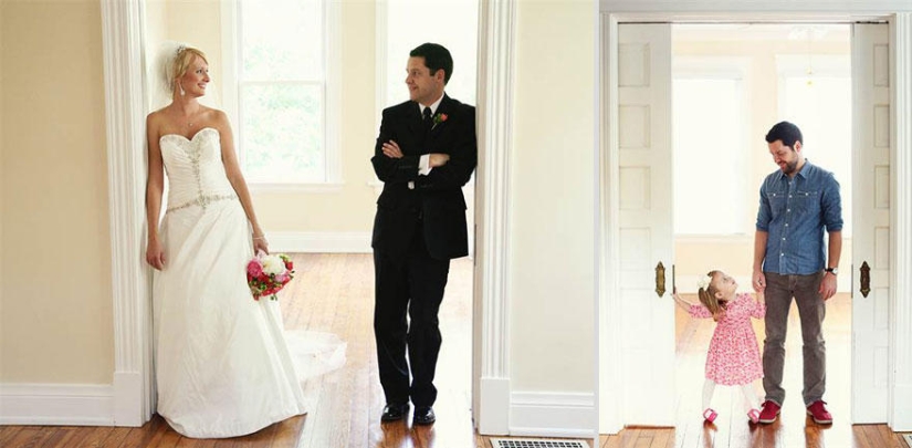 Father and daughter recreated wedding photos to say goodbye to wife and mother