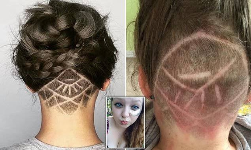 Find a million differences: a British woman decided to make a stylish haircut, and eventually got a doodle on the back of her head