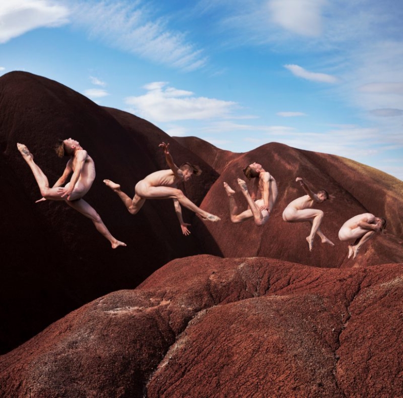 Floating in the air: photographs, breaking the laws of gravity