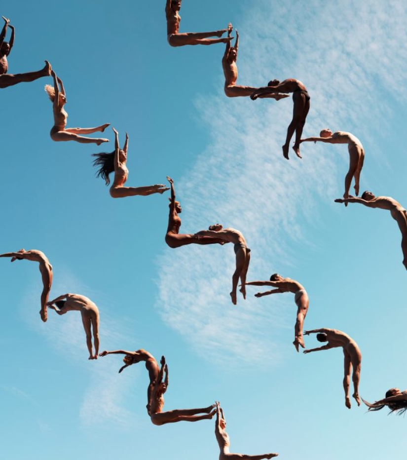Flotando en el aire: fotografías, rompiendo las leyes de la gravedad