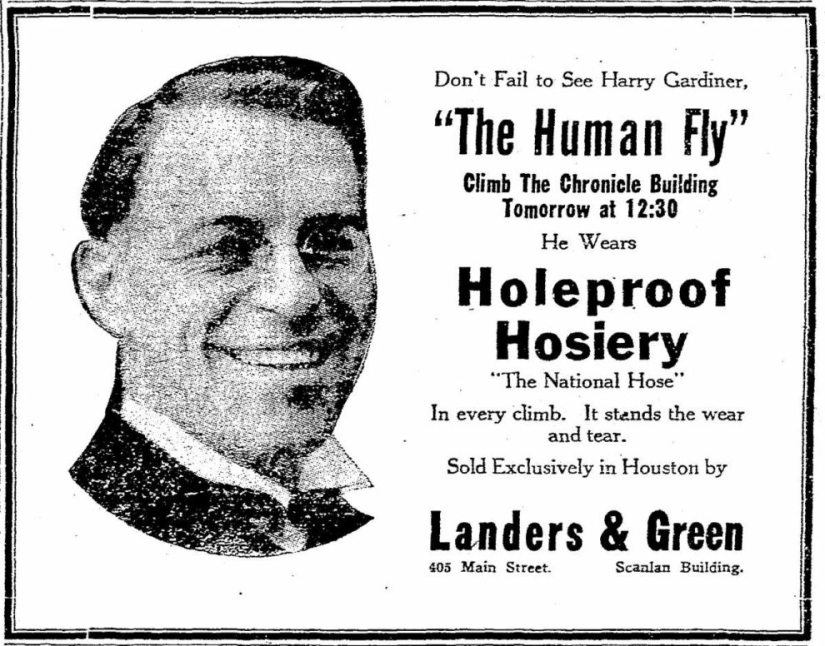 "Fly Man" Harry Gardiner, que conquistó 700 rascacielos sin seguro