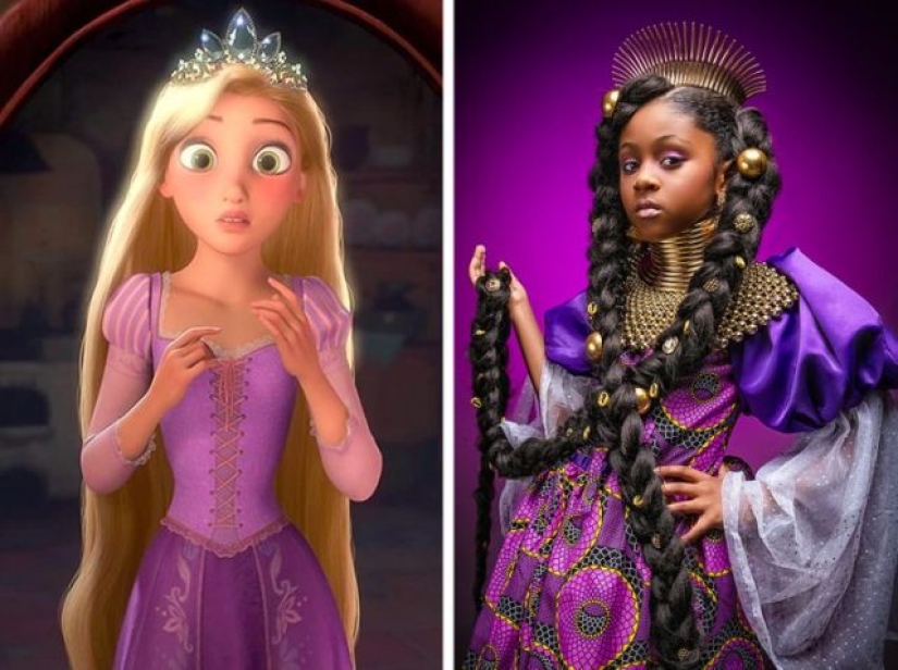 Fotógrafos se unieron a un peluquero para crear 14 fotos que muestran a niñas negras como princesas de Disney