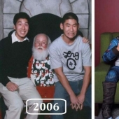 Fotos con Papá Noel de año en año: los amigos han sido fotografiados en diferentes imágenes desde 2006