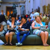 Frightening photo, showing our obsession with digital devices