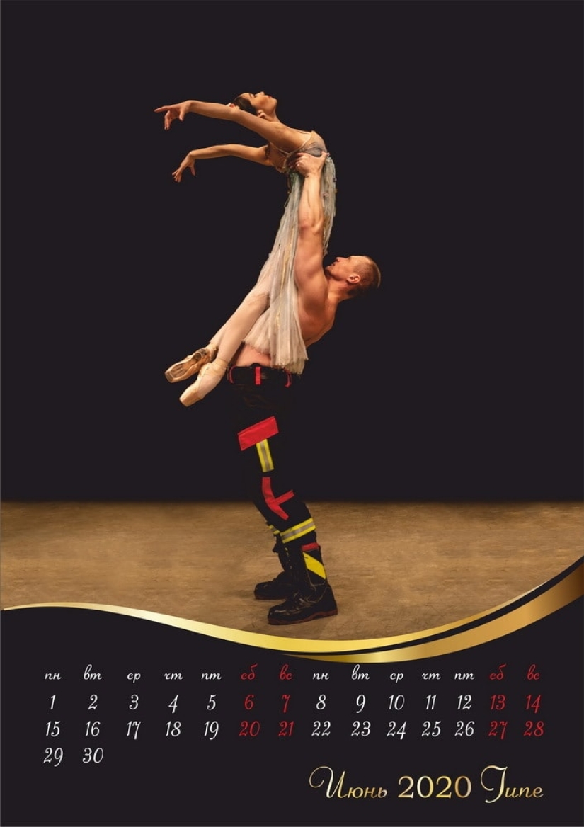 Fuerza y gracia: rescatistas del Ministerio de Situaciones de Emergencia y bailarinas del Teatro Bolshoi en un calendario conjunto