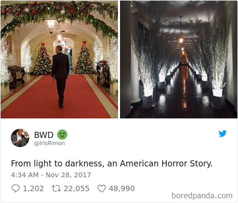 "Funeral muy extraño": las redes sociales parodian la decoración festiva de la Casa Blanca de Melania Trump