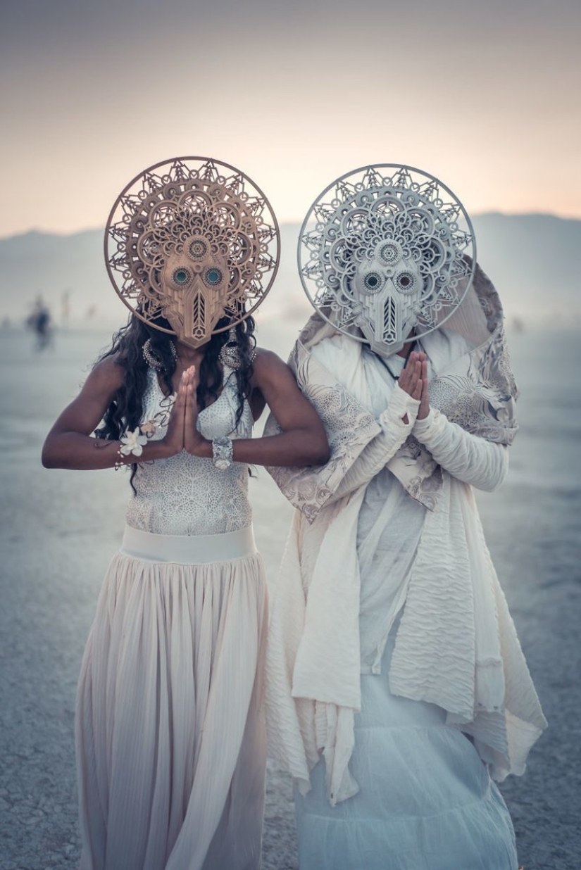 Futuristic wedding at Burning Man Festival