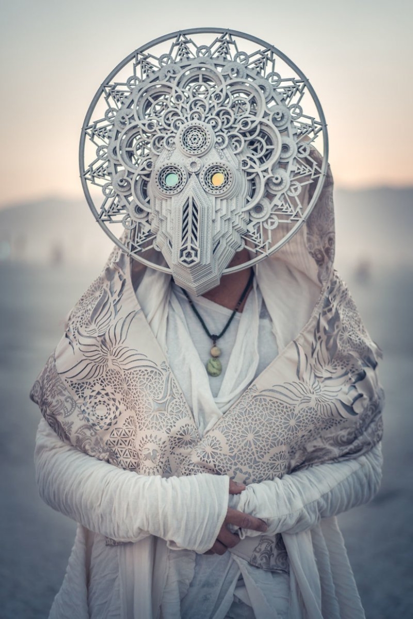 Futuristic wedding at Burning Man Festival