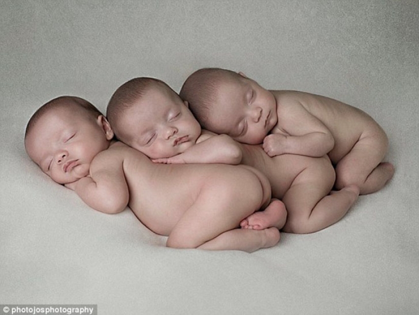 Genetic photocopy: British triplets who are distinguished only by their own mother