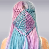 German girl creates mesmerizing hairstyles similar to crochet patterns