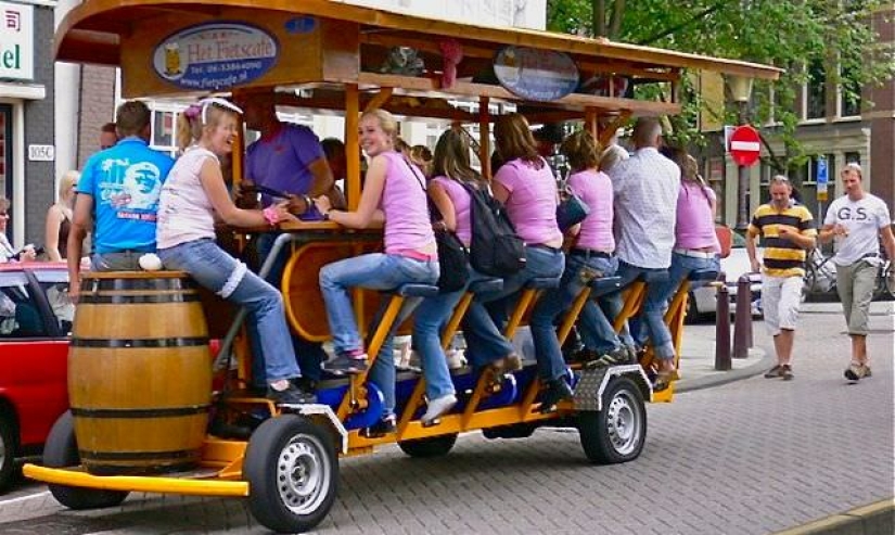 Get out of here! Amsterdam residents kicked beer bikes popular with tourists off the streets