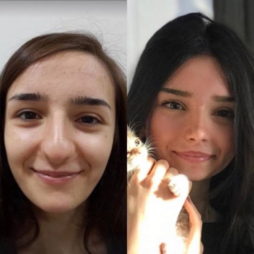 Girls before and after just one change in appearance