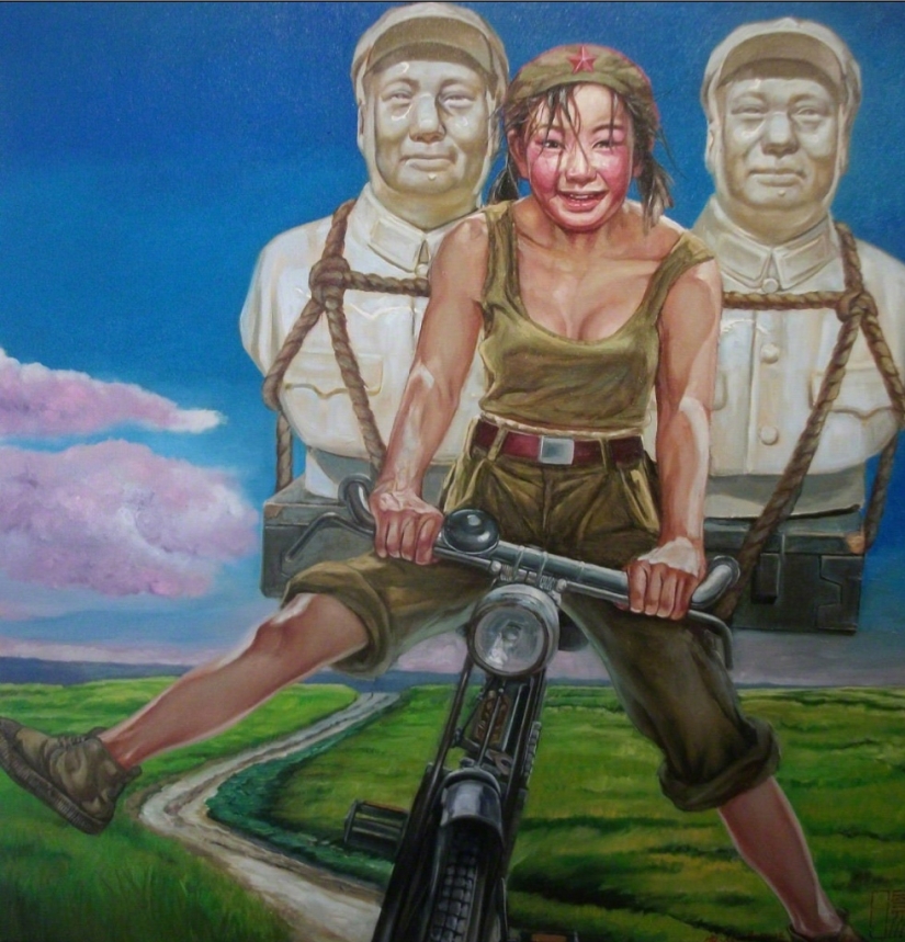 Girls in the army: sexual painting of Hu Ming
