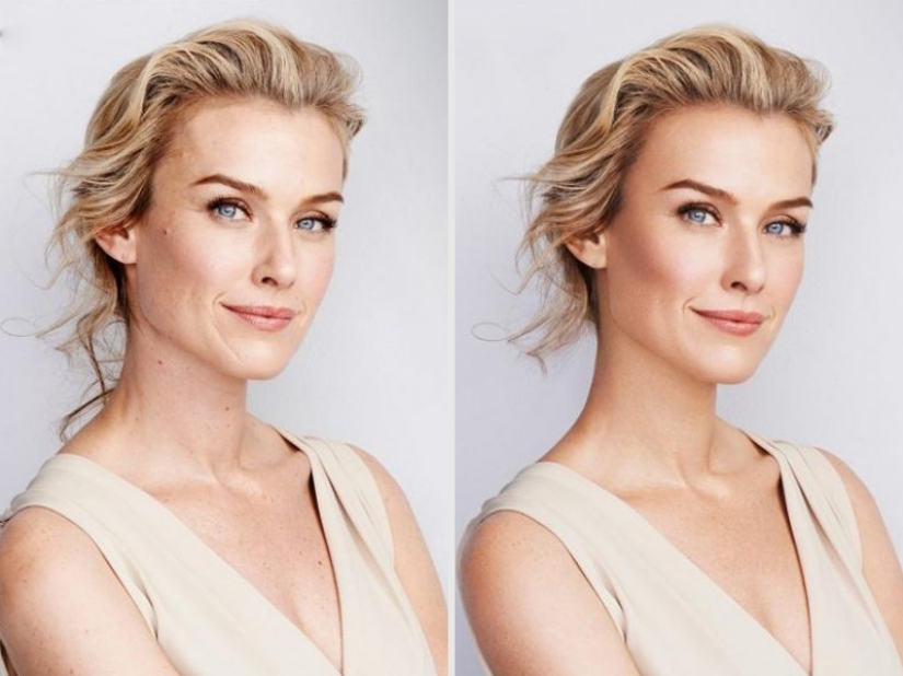 Gloss models BEFORE and AFTER photoshop: 10 photos