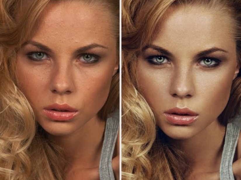 Gloss models BEFORE and AFTER photoshop: 10 photos