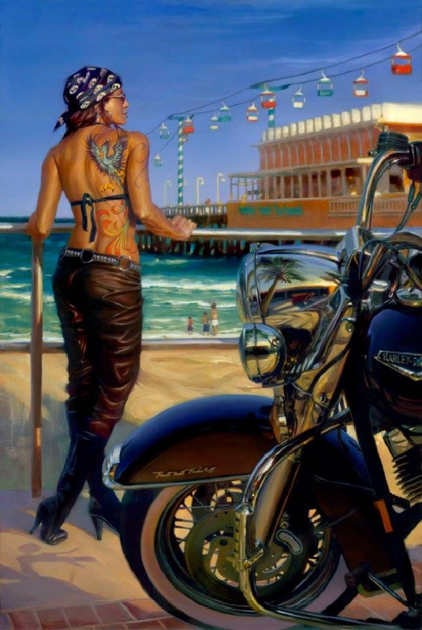 God Moto art David UHL and his beauty Harley-Davidson