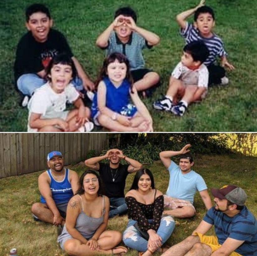 Greetings from the past: people have recreated their old photos