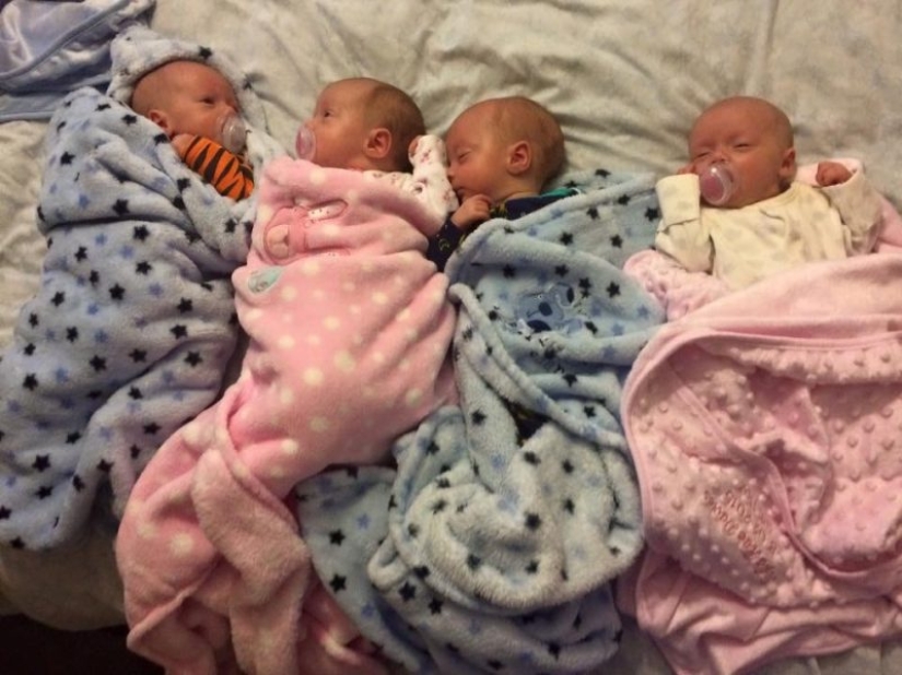 Happiness multiplied by 4 and worries divided by 2: the mathematics of raising wonderful quadruplets