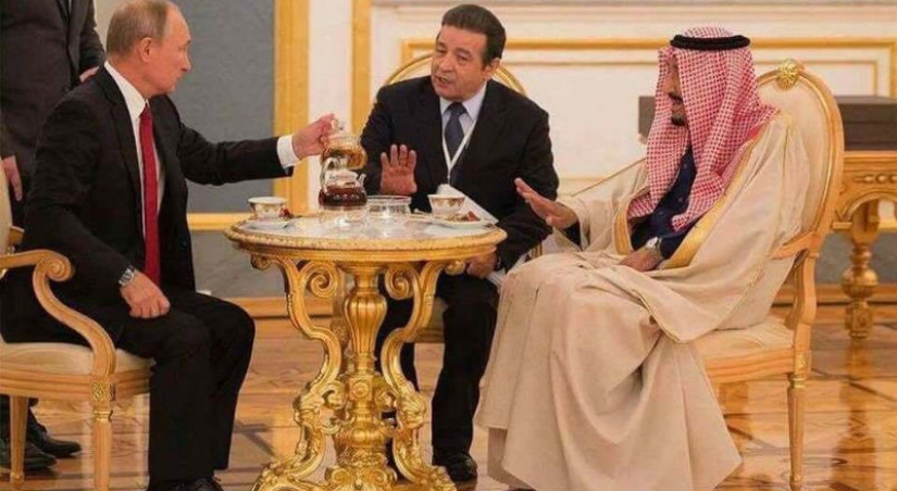 "Have some tea." "No, thank you." — "I didn't ask": Putin's tea party with the king of Saudi Arabia turned into a meme