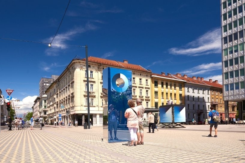 Hay un dispositivo en las calles de Liubliana que mide el azul del cielo