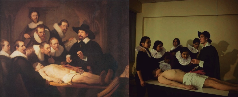 "Haz una foto como Rembrandt": un público con parodias exitosas de pinturas famosas