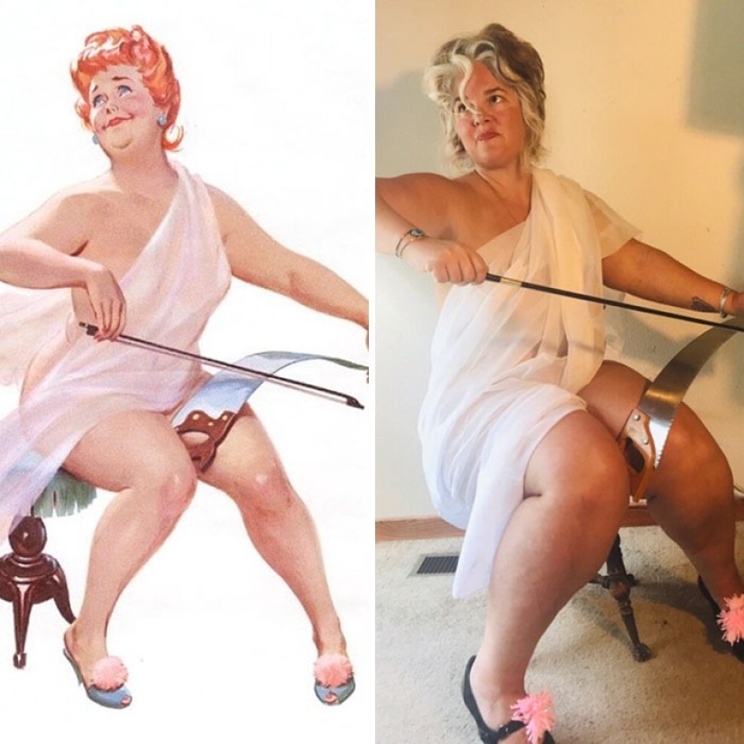 Hilda de lujo en una interpretación moderna: una mujer recreó las imágenes de la famosa BBW pin-up de los años 50