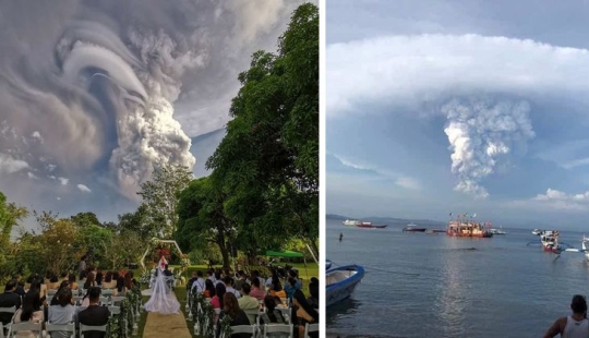 Horror, miedo y belleza: todo el poder del volcán Taal en fotos