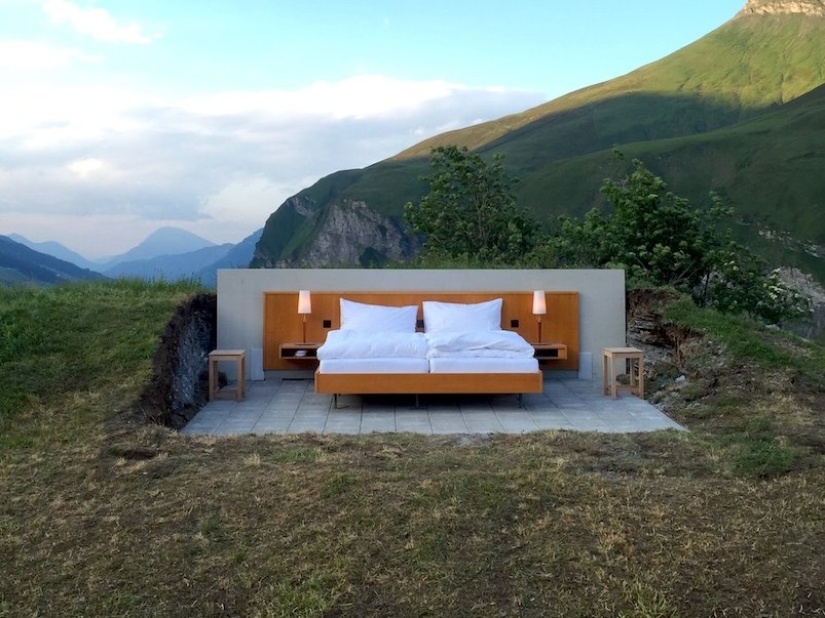 Hotel sin paredes ni techo con la mejor vista de los Alpes suizos