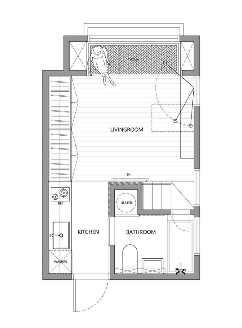 How to make the most out of a minimum of space: a fully functional apartment in Taiwan with an area of only 22 square meters