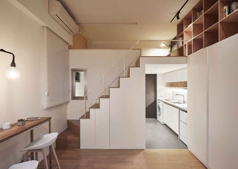 How to make the most out of a minimum of space: a fully functional apartment in Taiwan with an area of only 22 square meters