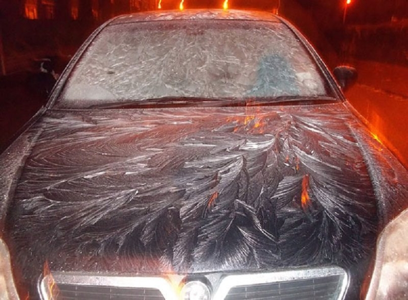 How winter turns cars into works of art