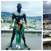 "Huevos de oro": apasionados fanáticos de Cristiano Ronaldo pulieron la estatua del famoso jugador de fútbol