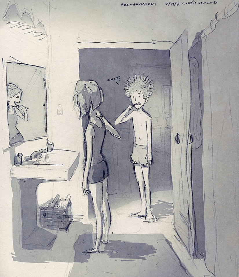 Husband created 365 drawings about every day spent with his beloved wife