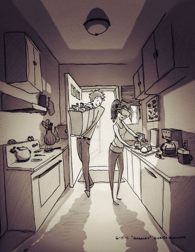 Husband created 365 drawings about every day spent with his beloved wife